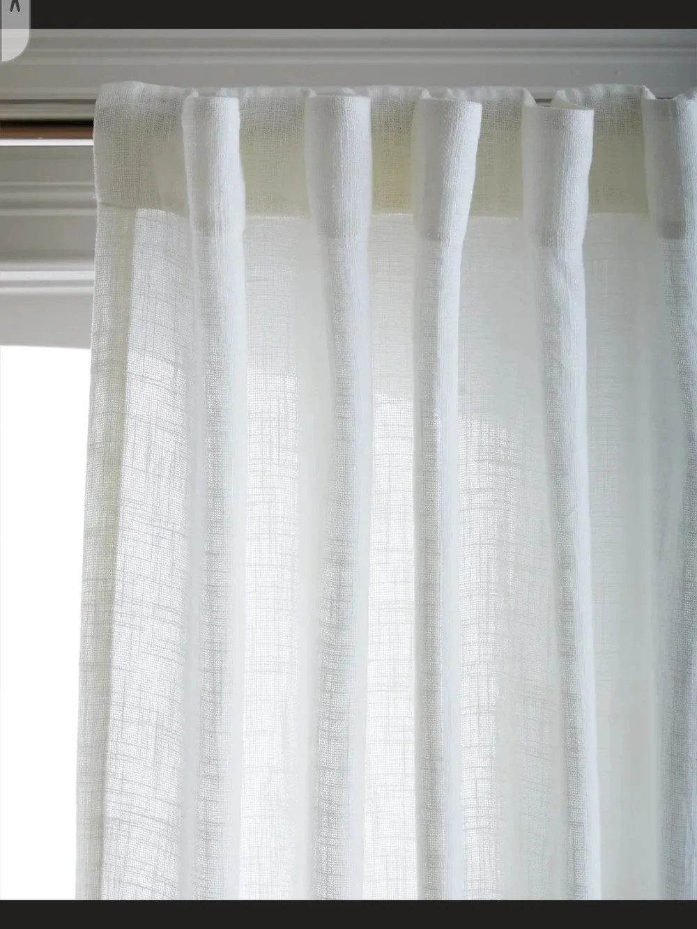 Quince Sheer White Cotton Curtain Panels 48 x 108